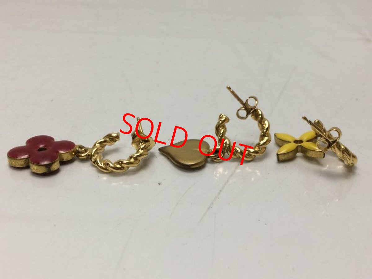Photo4: Auth Louis Vuitton Sweet Monogram Gold set of Three Brass Hoop Earring 8i180370n (4)