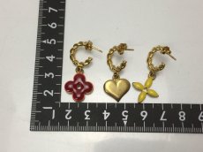 Photo3: Auth Louis Vuitton Sweet Monogram Gold set of Three Brass Hoop Earring 8i180370n (3)
