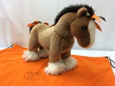 Photo1: Auth HERMES Doll Hermy MM Stuffed Animal Toy Horse Baby Brown 8J230240n (1)