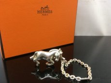 Photo1: Auth Hermes Starling Silver 925 Horse motif bag charm Chain 8K270190n (1)