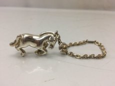 Photo2: Auth Hermes Starling Silver 925 Horse motif bag charm Chain 8K270190n (2)