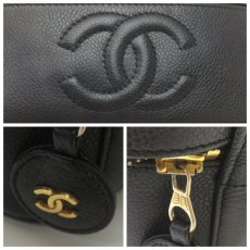 Photo11: Auth CHANEL caviar  skin Canvas Make up Cosmetic Porch Hand Bag 8L220200n (11)