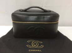 Photo1: Auth CHANEL caviar  skin Canvas Make up Cosmetic Porch Hand Bag 8L220200n (1)