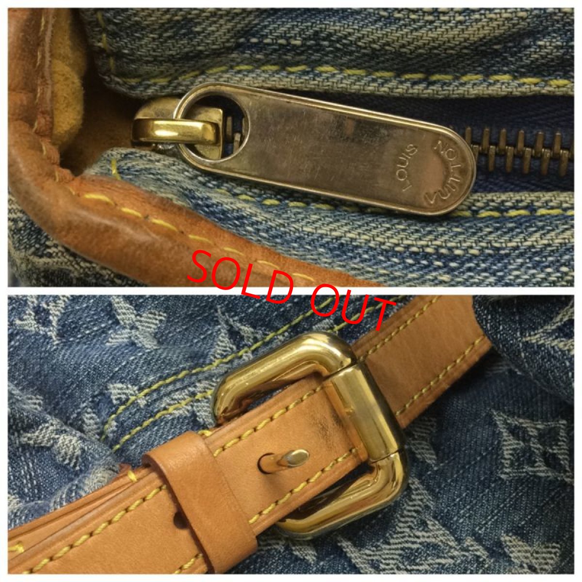 Photo10: Auth Louis Vuitton Monogram Denim Neo Cabby MM 2 Way hand bag M95349  9A090070n (10)