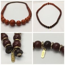 Photo3: Auth Yves Saint-Laurent Vintage Gradation Necklace Red 9A300050w (3)