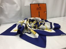 Photo1: Auth Hermes 100% Silk Scarf  Maide in France 9C060230F (1)