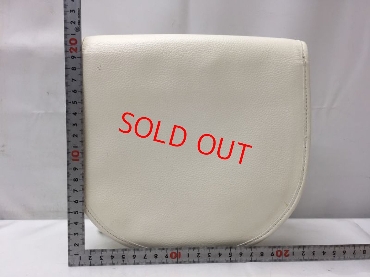 Photo2: Auth Yves Saint Laurent leather Shoulder Bag White 9C131140ma (2)