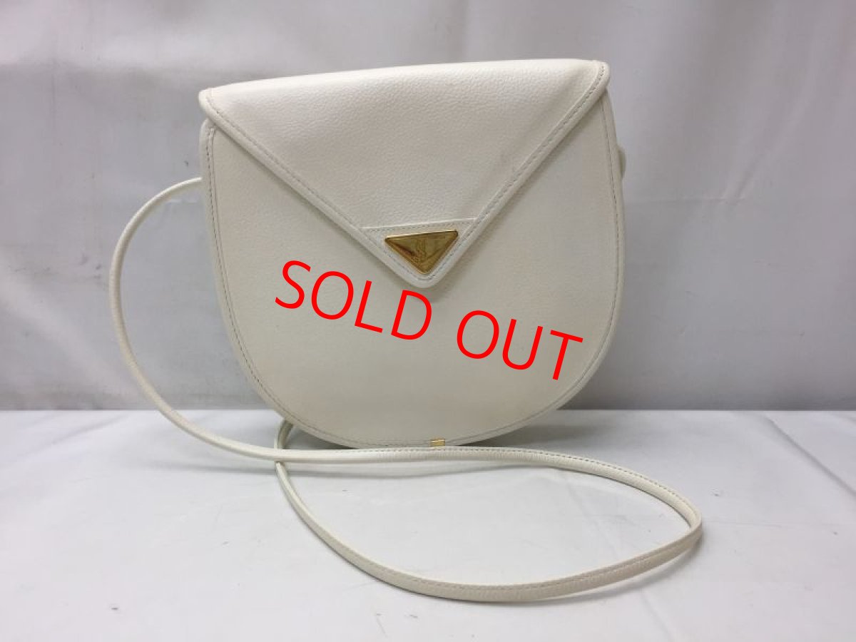 Photo1: Auth Yves Saint Laurent leather Shoulder Bag White 9C131140ma (1)