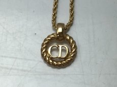 Photo4: Auth Christian Dior  Gold tone Necklace CD logos 9D170460n (4)