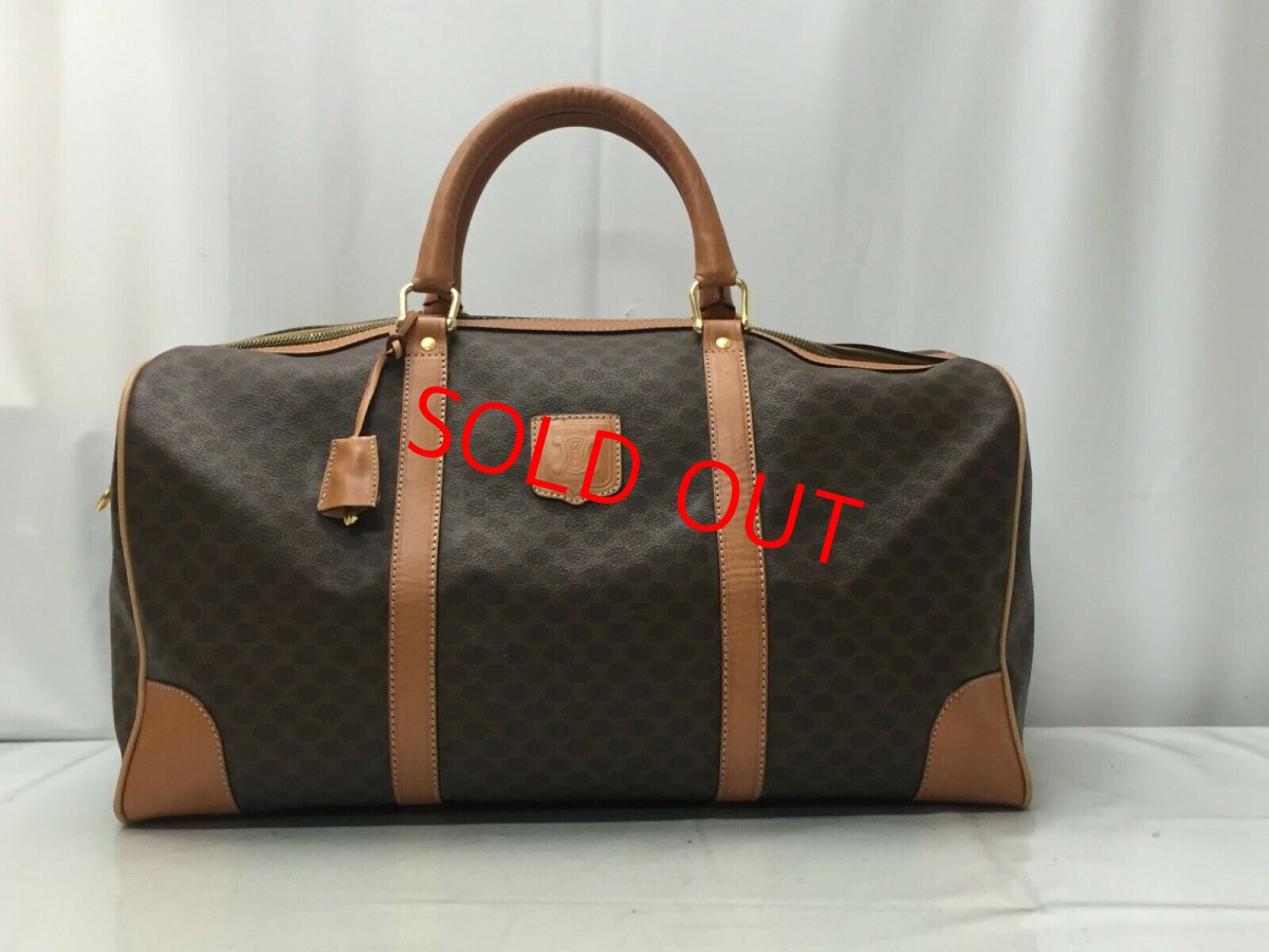 Photo1: Auth CELINE Macadam PVC Canvas Travel Boston Hand Bag 9E081010k (1)