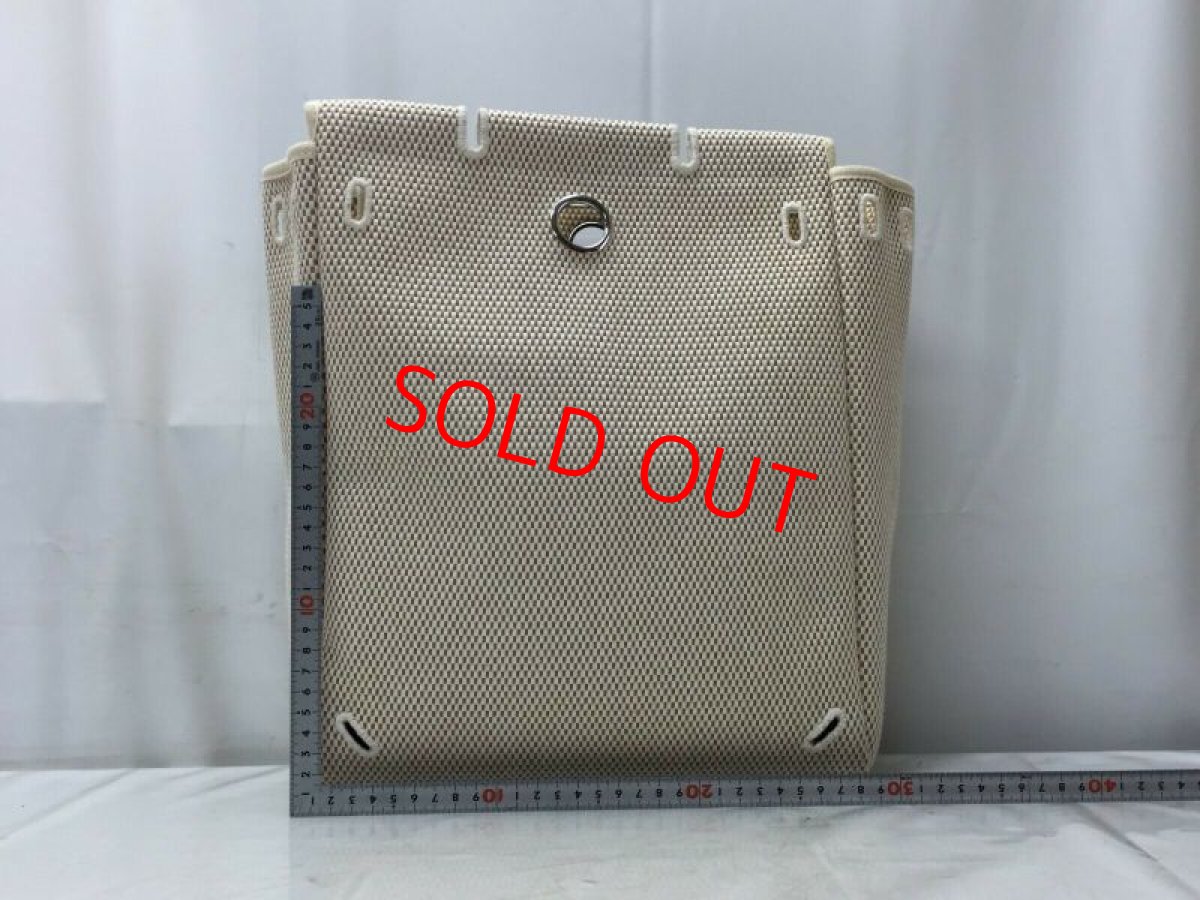 Photo2: Auith Hermes Her bag White Canvas backpack Shoulder Bag no lock Good 9E120350n (2)