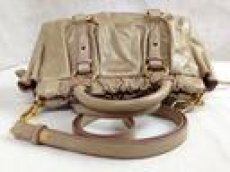 Photo7: Auth miu miu Leather 2 Way Shoulder Bag Tote Handbag  Beige 5i090660p (7)