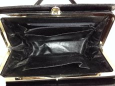 Photo8: Authentic Ostrich Leather Hand Bag Black 5H250151# (8)