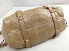 Photo6: Auth miu miu Leather 2 Way Shoulder Bag Tote Handbag  Beige 5i090660p (6)