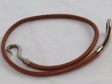 Photo8: Auth HERMES Jumbo Hook Double Wrap Bracelet Brown Leather Silver tone 5J280180# (8)