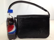 Photo2: Authentic Crocodile Shoulder Bag Black Crocodile Leather  5J130Y60p (2)