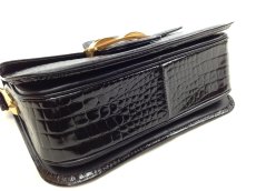 Photo3: Authentic Crocodile Shoulder Bag Black Crocodile Leather  5J130Y60p (3)
