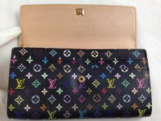 Photo4: Auth LOUIS VUITTON Multicolor Black Portefeuille Sarah Bifold Wallet 5J141570# (4)