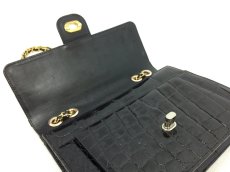 Photo10: Embossed Patent Leather Gold Tone Chain Black Shoulder Party Bag 5L090710#   (10)