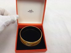 Photo2: Authentic HERMES Cloisonne Bangle Bracelet Yellow Goldtone Vintage 6B100480# (2)