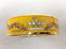 Photo6: Authentic HERMES Cloisonne Bangle Bracelet Yellow Goldtone Vintage 6B100480# (6)