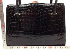 Photo2: Unbranded Embossed Patent Leather Hand Bag Black 5L220700# (2)