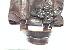 Photo6: Auth miu miu Leather Shoulder Bag Tote Handbag  6A190980 (6)