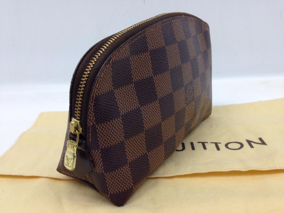 Photo3: Auth Louis Vuitton Damier Pochette Trousse Demi Ronde Cosmetic Pouch 6C220070# (3)
