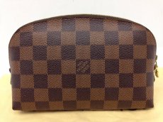 Photo2: Auth Louis Vuitton Damier Pochette Trousse Demi Ronde Cosmetic Pouch 6C220070# (2)