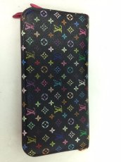 Photo2: Auth Louis Vuitton Multi color Black Portefeuille Insolite Long Wallet 6C220090# (2)