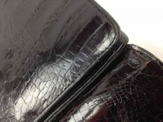 Photo10: Auth FINDIG GENUINE CROCODILE Leather Clutch Bag Black 6C090540# (10)