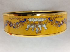 Photo9: Authentic HERMES Cloisonne Bangle Bracelet Yellow Goldtone Vintage 6B100480# (9)