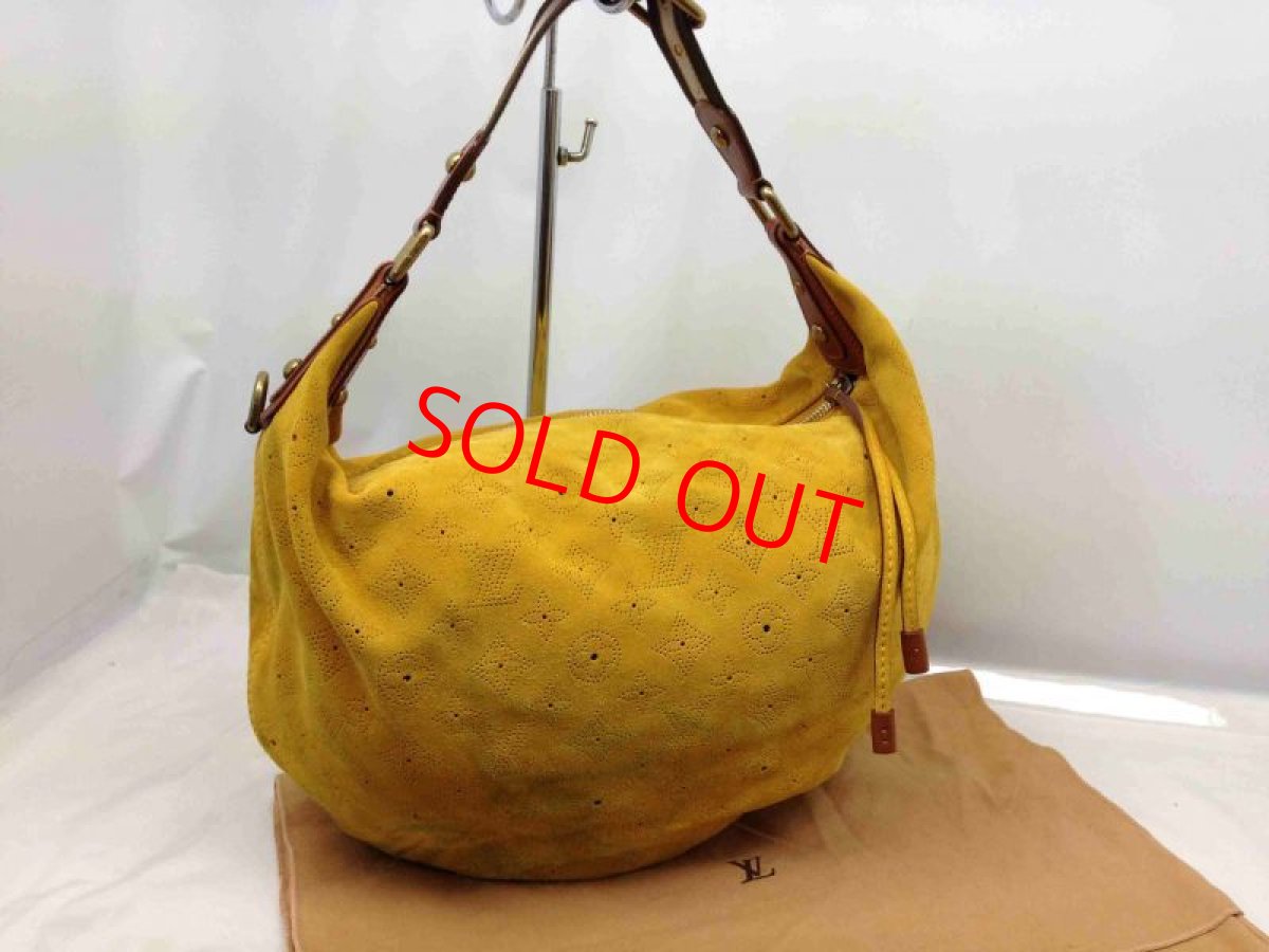 Photo1: Auth LOUIS VUITTON Monogram Suede Onatah Shoulder Bag Bright Yellow 6D120550# (1)