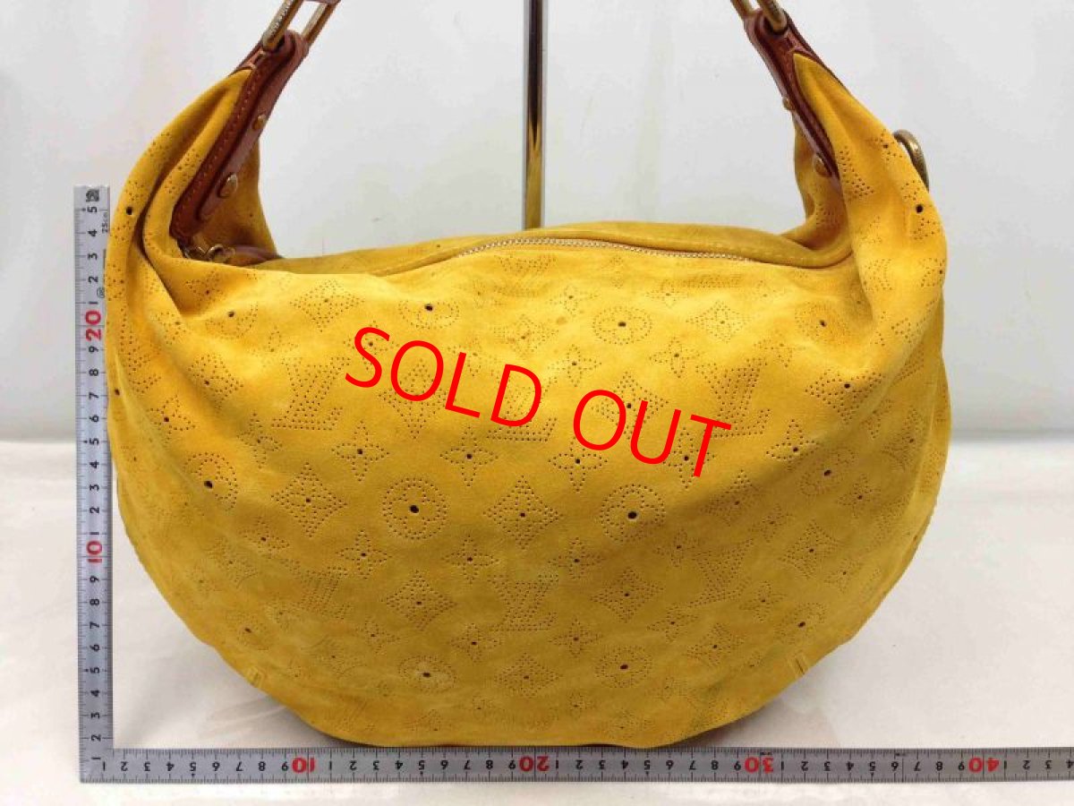 Photo2: Auth LOUIS VUITTON Monogram Suede Onatah Shoulder Bag Bright Yellow 6D120550# (2)