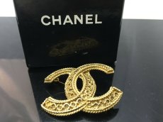 Photo1: Auth CHANEL Gold Tone CC logo Brooch 9F180090h (1)