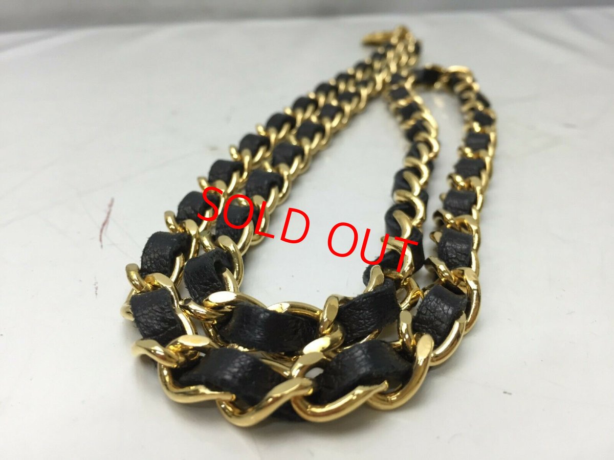 Photo6: Auth CHANEL Black Gold CC Logos Chain Belt 9F180120h (6)