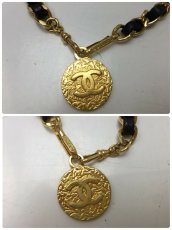 Photo4: Auth CHANEL Black Gold CC Logos Chain Belt 9F180120h (4)