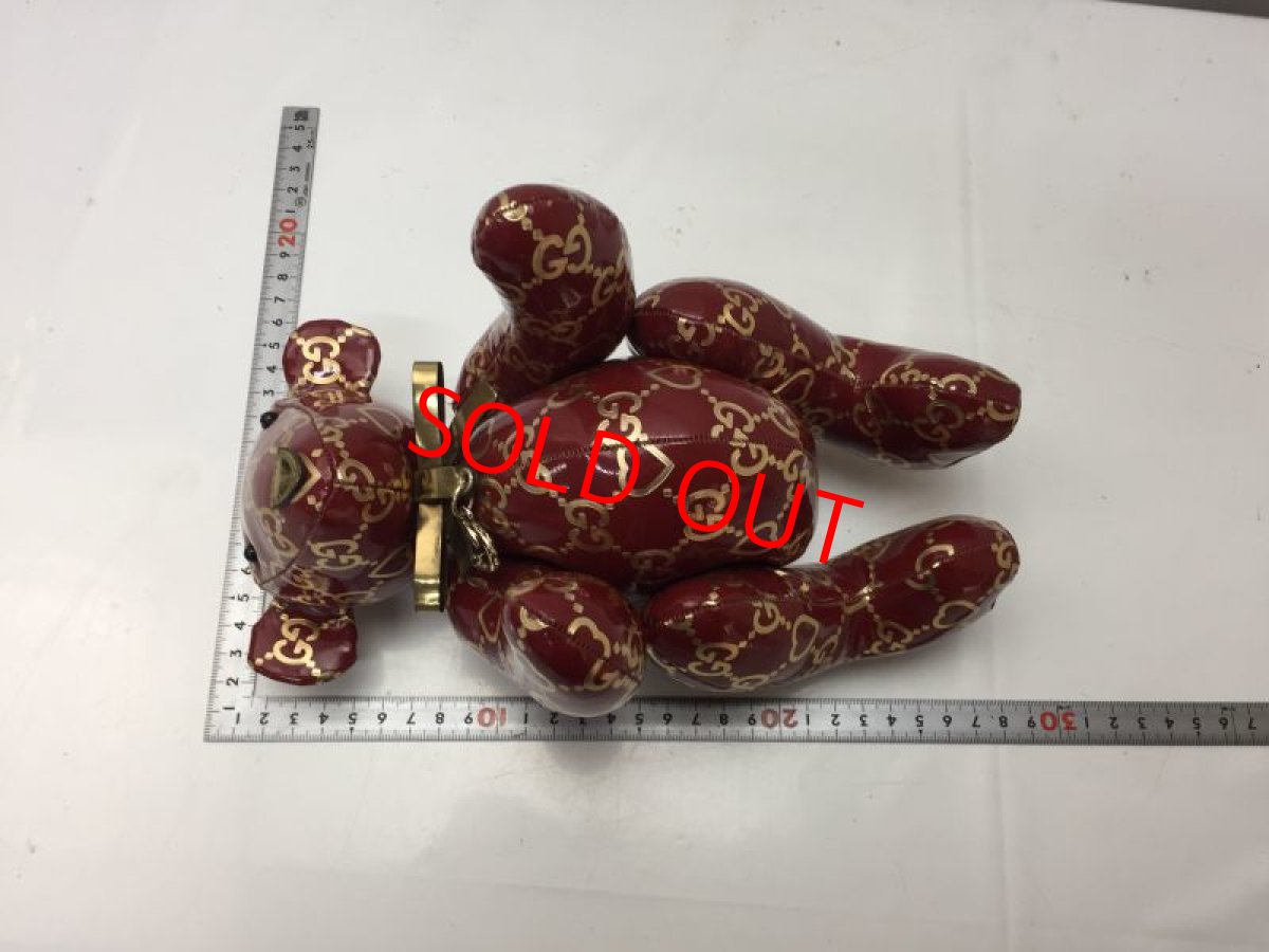 Photo4: Auth Gucci GG Pattern  vinyl Canvas Teddy Bear 9E290010F (4)