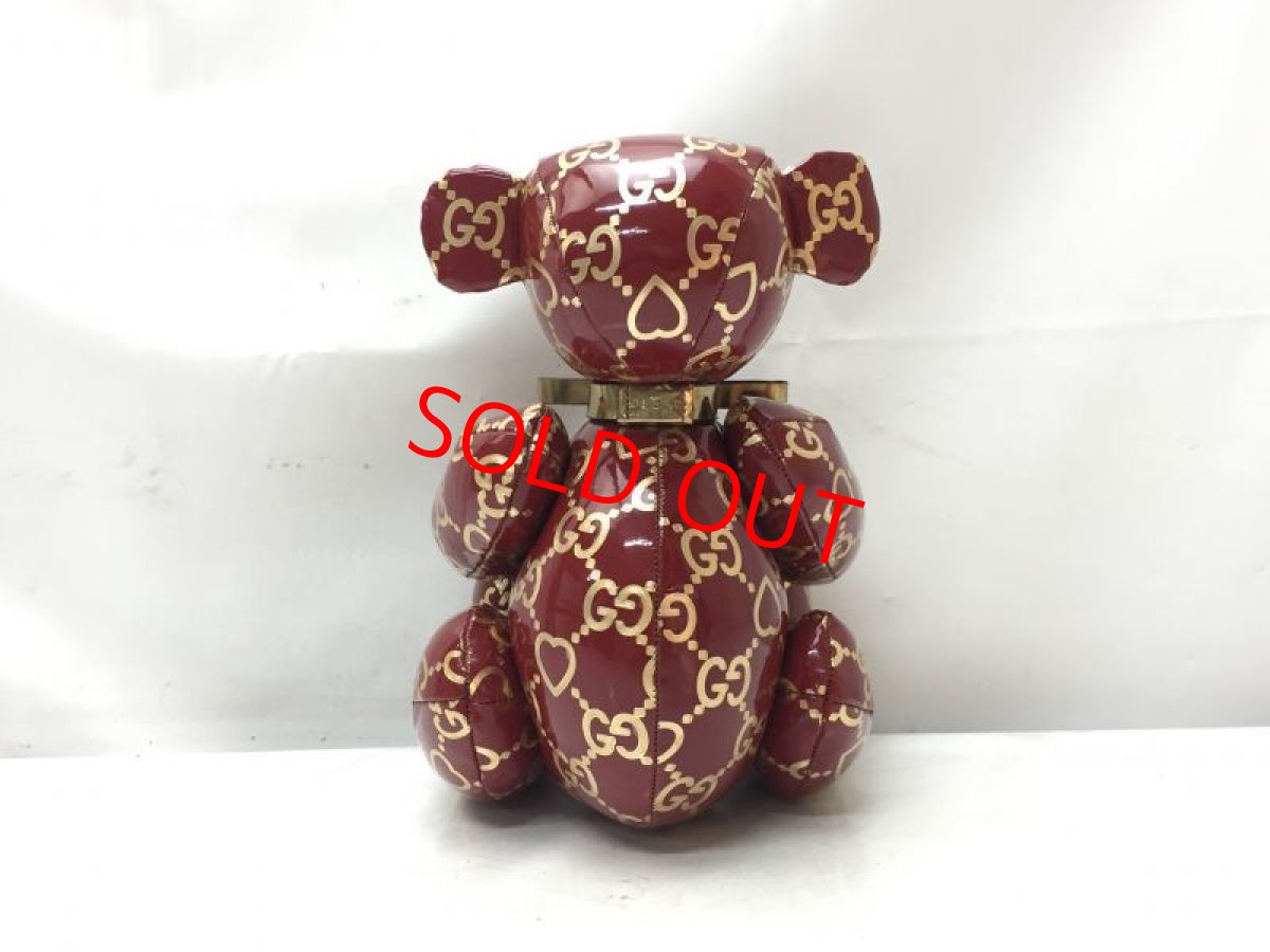Photo3: Auth Gucci GG Pattern  vinyl Canvas Teddy Bear 9E290010F (3)