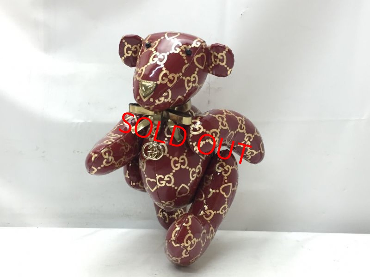 Photo1: Auth Gucci GG Pattern  ｖinyl　Canvas Teddy Bear 9E290010F (1)