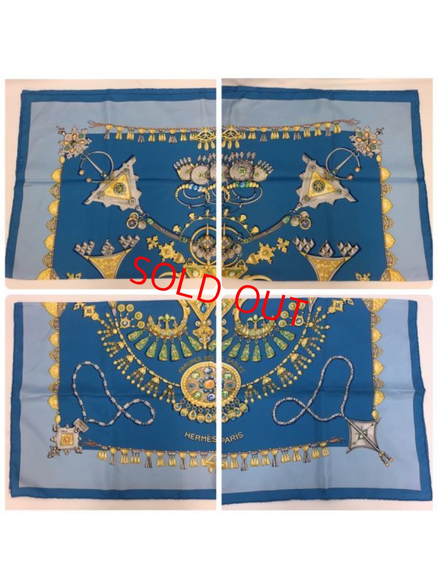 Photo2: Auth Hermes Scarf "Parures Des Sables" 100% Silk  9H070070n (2)