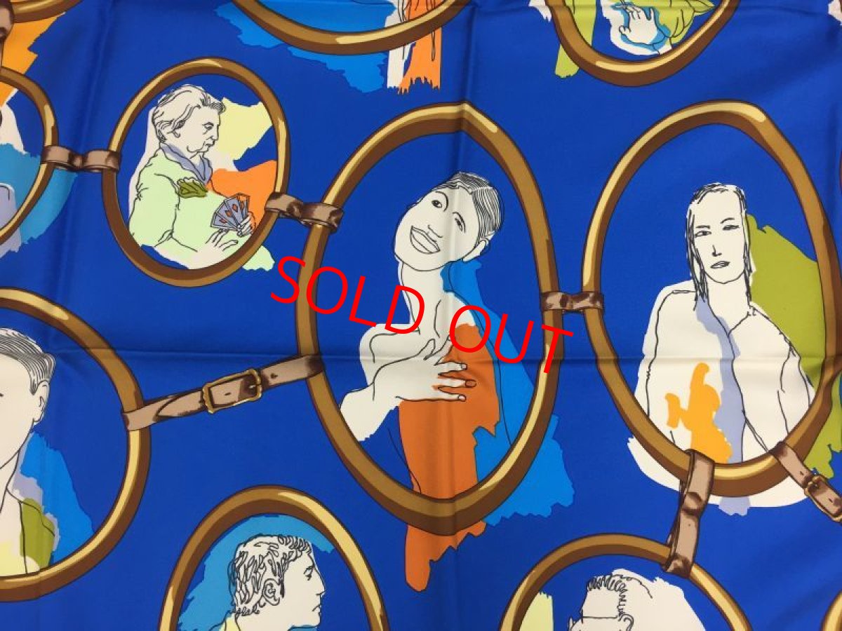 Photo3: Auth Hermes  100% Silk Scarf  "LES PARISIENS"  9H120210g (3)