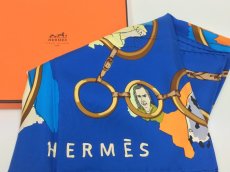 Photo1: Auth Hermes  100% Silk Scarf  "LES PARISIENS"  9H120210g (1)