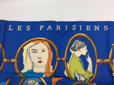 Photo4: Auth Hermes  100% Silk Scarf  "LES PARISIENS"  9H120210g (4)