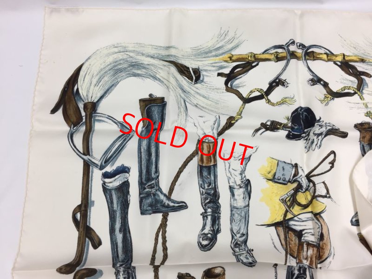 Photo3: Auth Hermes  100% Silk Scarf  "À propos de botter"  9H120270g (3)