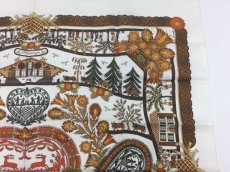 Photo3: Authentic Hermes Brown Printed 100% Silk Scarf UNUSED 9L050010n (3)