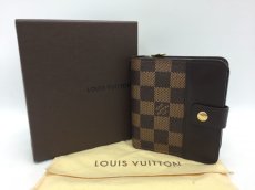 Photo1: Auth Louis Vuitton Damier Ebene compact Zip Bifold Wallet UNUSED 0A280180n (1)