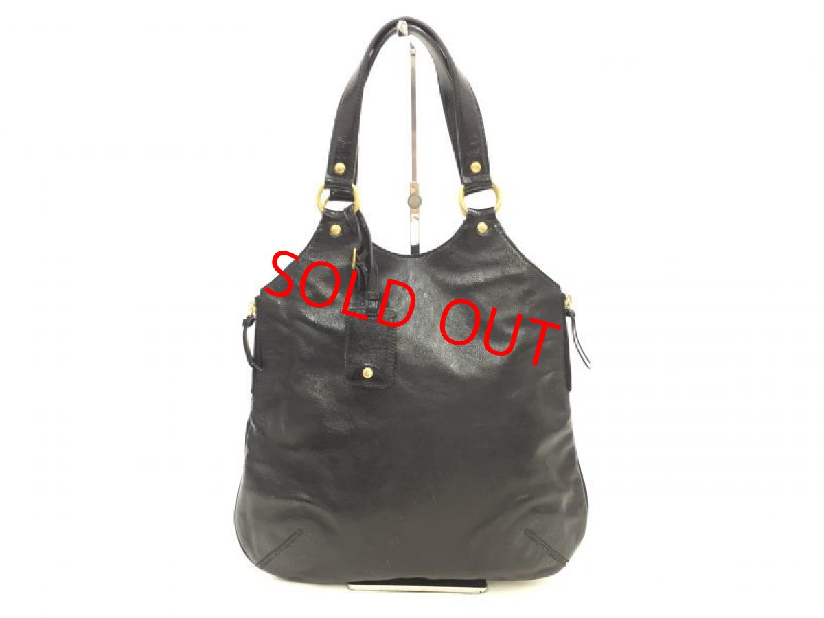 Photo1: Auth Yves Saint Laurent Patent leather Tote Hand Bag Black Vintage 0C220080n" (1)