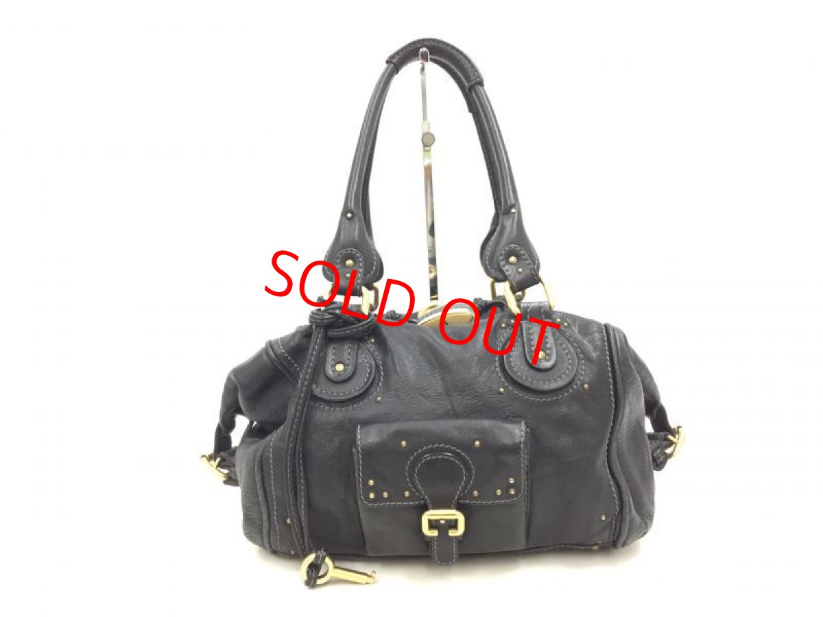 Photo1: Auth Chloe Paddington Leather Hand bag Black Vintage 0C220050n" (1)