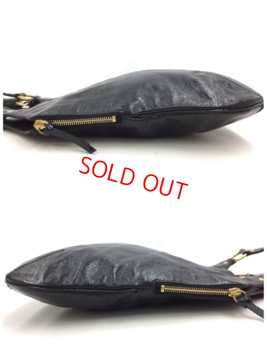 Photo10: Auth Yves Saint Laurent Patent leather Tote Hand Bag Black Vintage 0C220080n" (10)